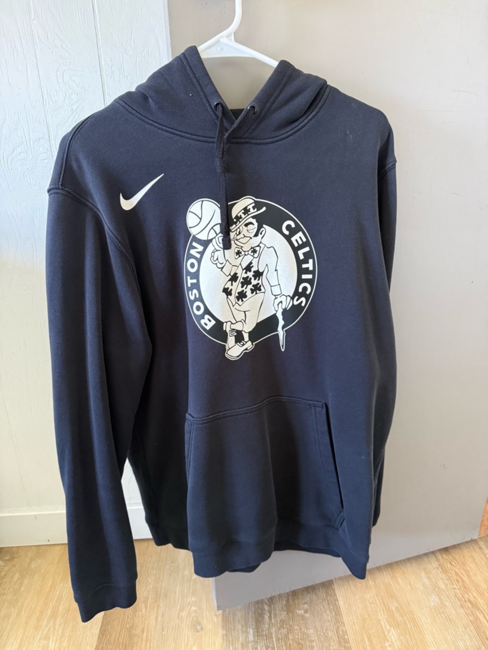 Nike Black Boston Celtics Pullover Hoodie with White Logo